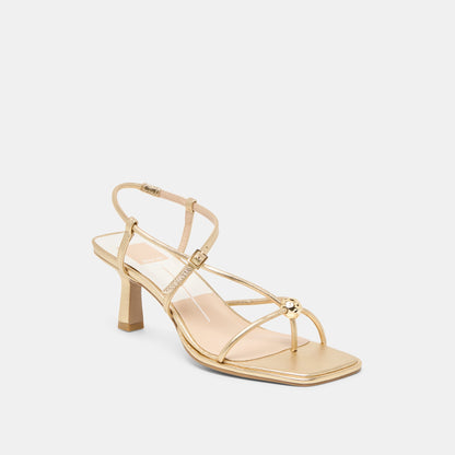 Dolce Vita Mylee Gold Distressed Leather Heels