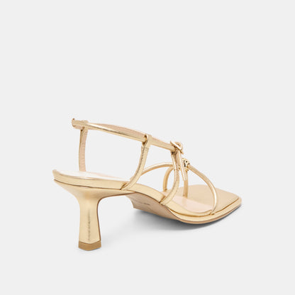 Dolce Vita Mylee Gold Distressed Leather Heels