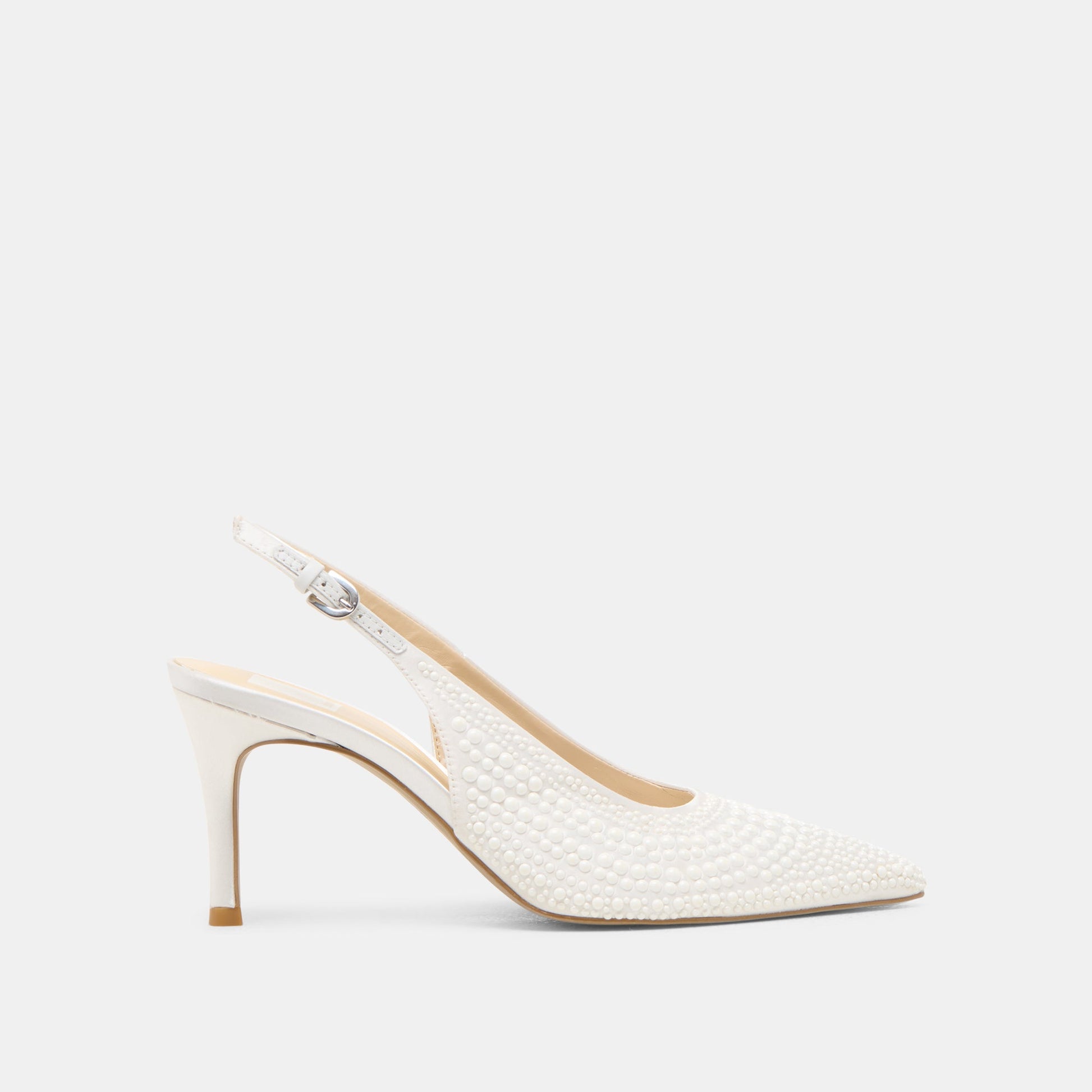 Dolce Vita Elasi Pearl Off White Satin Heels