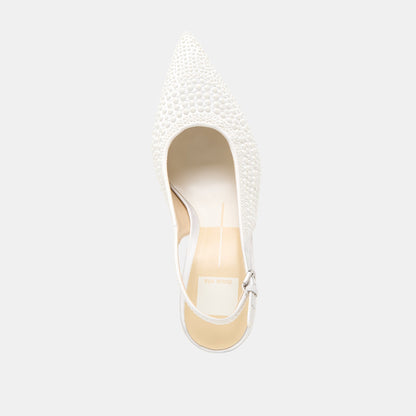 Dolce Vita Elasi Pearl Off White Satin Heels