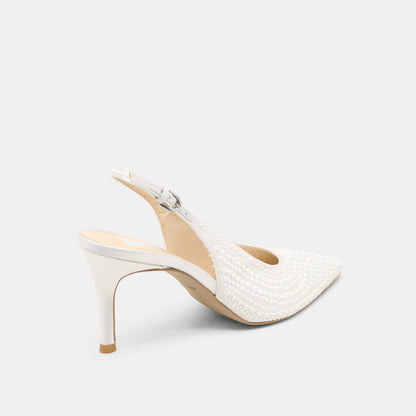 Dolce Vita Elasi Pearl Off White Satin Heels