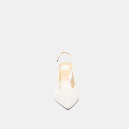 Dolce Vita Elasi Pearl Off White Satin Heels