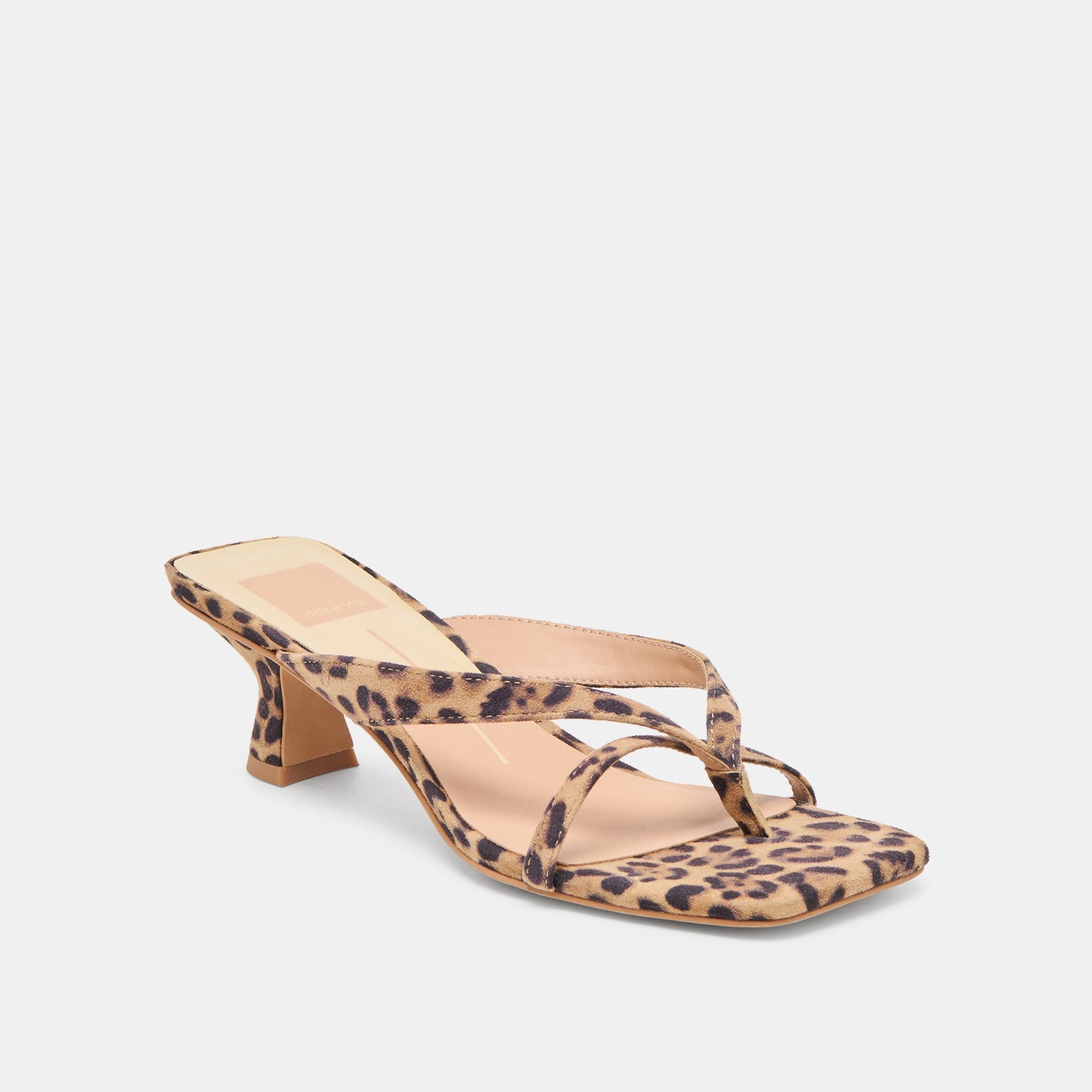 Dolce Vita Brevel Dk Leopard Printed Suede Heels