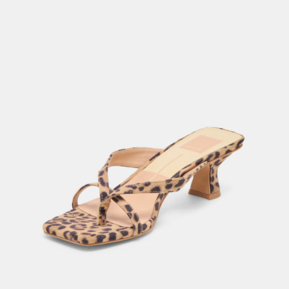 Dolce Vita Brevel Dk Leopard Printed Suede Heels
