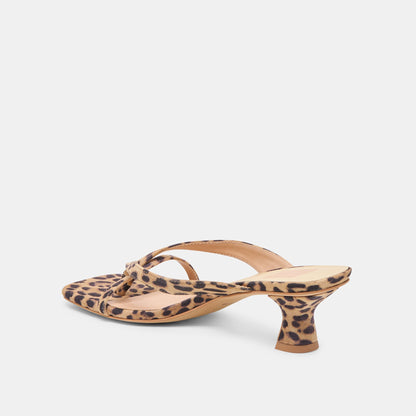 Dolce Vita Brevel Dk Leopard Printed Suede Heels