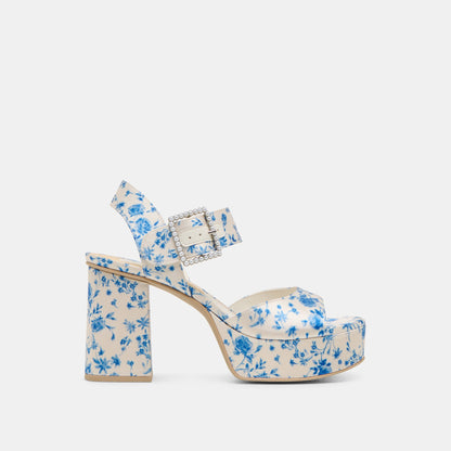 Dolce Vita Bobby Pearl Blue Floral Satin Heels