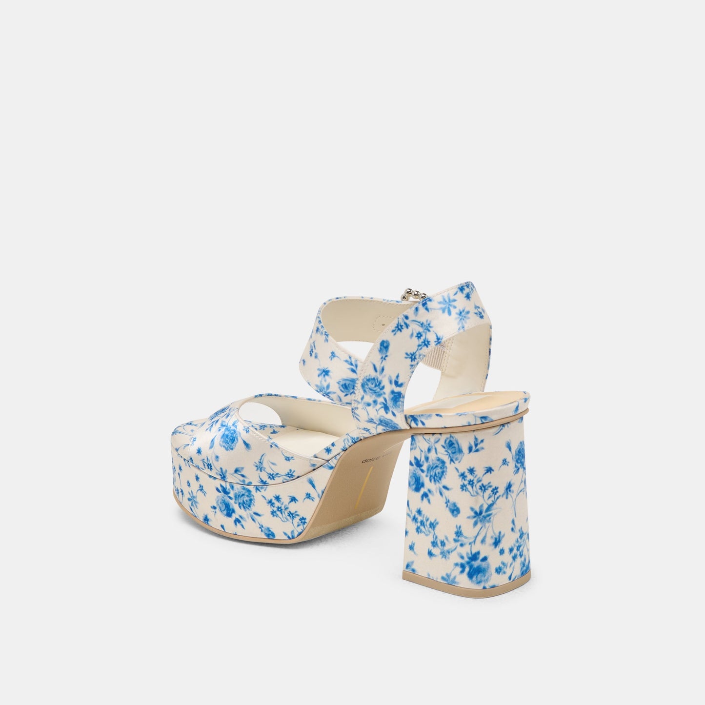 Dolce Vita Bobby Pearl Blue Floral Satin Heels