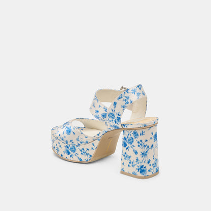 Dolce Vita Bobby Pearl Blue Floral Satin Heels