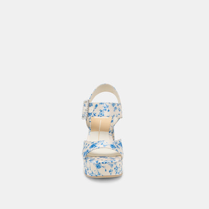 Dolce Vita Bobby Pearl Blue Floral Satin Heels