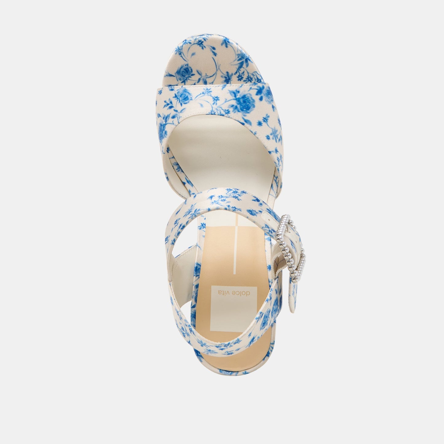 Dolce Vita Bobby Pearl Blue Floral Satin Heels