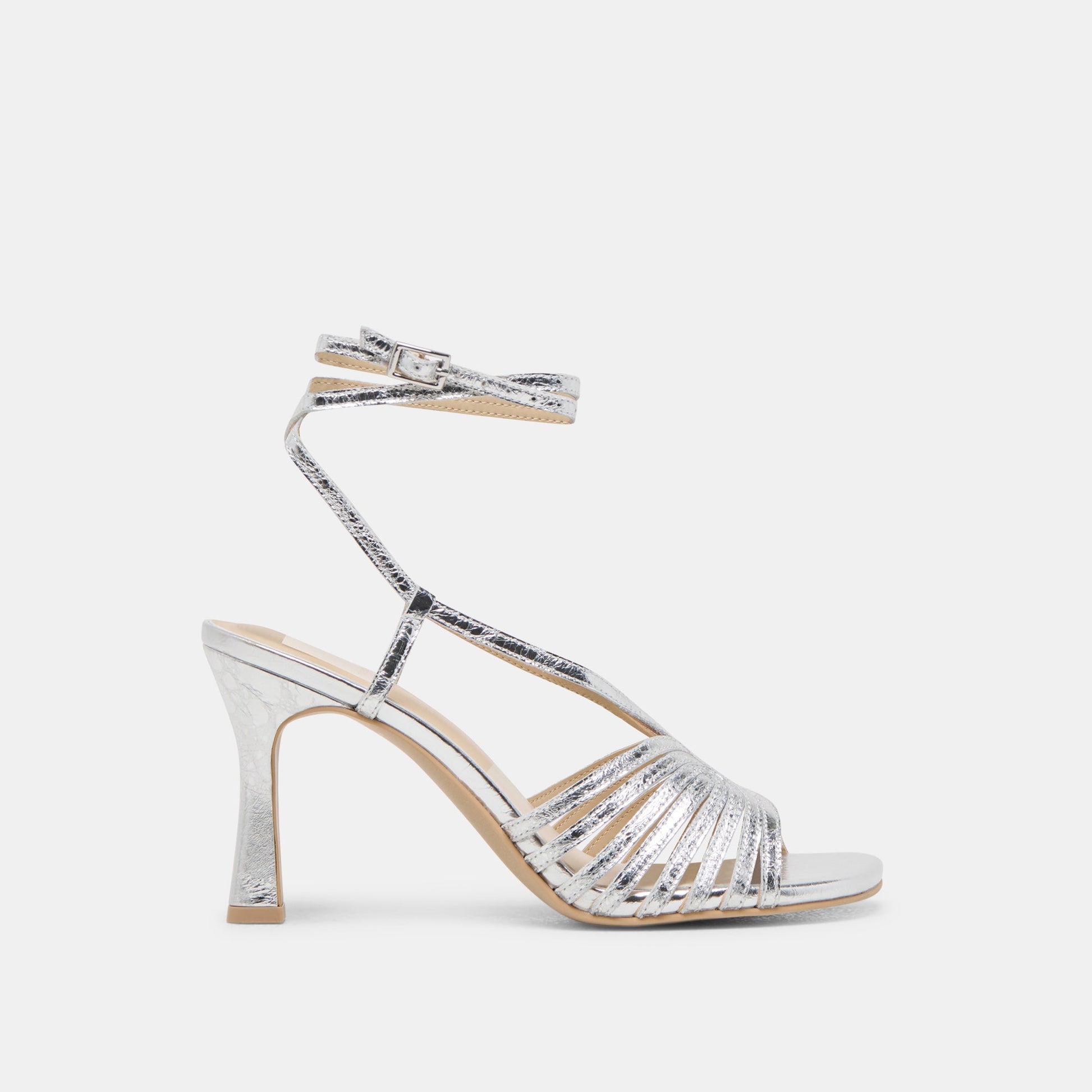 Dolce Vita Nivana Silver Distressed Leather Heels