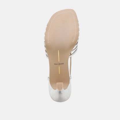Dolce Vita Nivana Silver Distressed Leather Heels