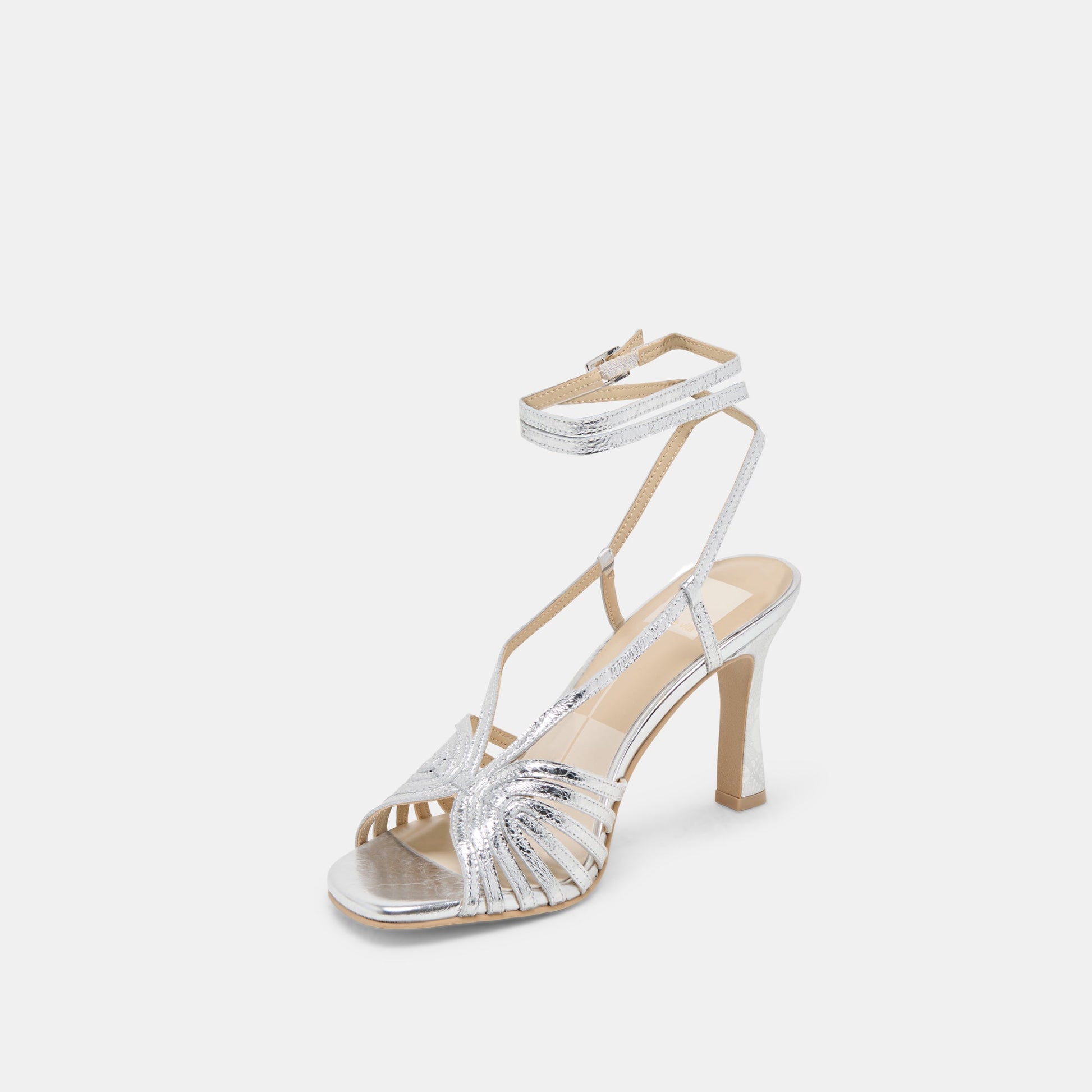 Dolce Vita Nivana Silver Distressed Leather Heels