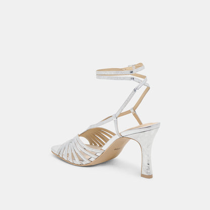 Dolce Vita Nivana Silver Distressed Leather Heels