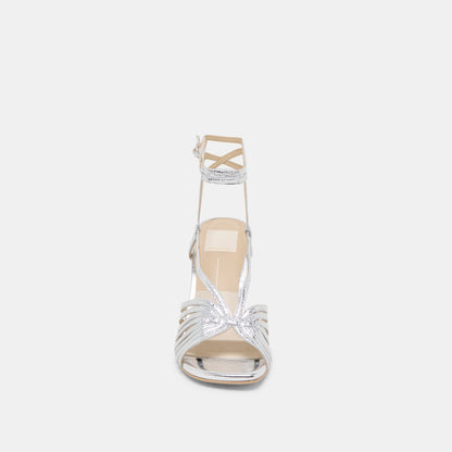 Dolce Vita Nivana Silver Distressed Leather Heels