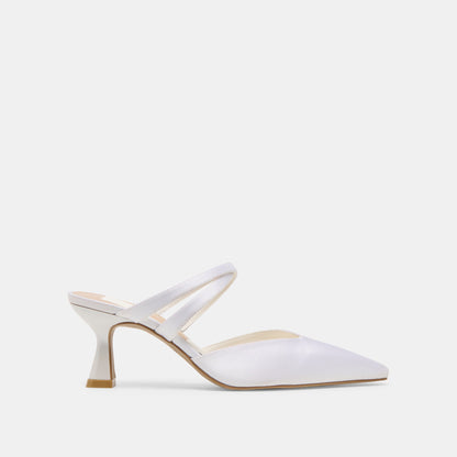 Dolce Vita Linore True White Satin Heels