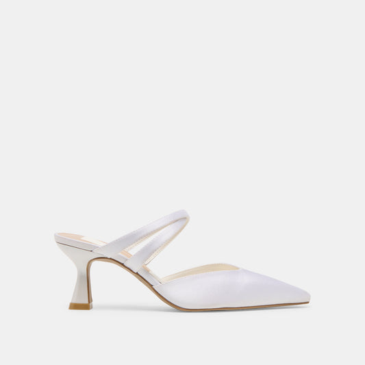 Dolce Vita Linore True White Satin Heels