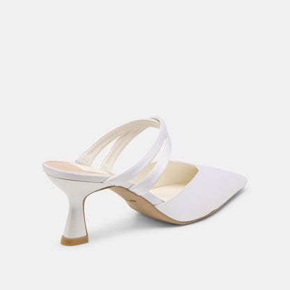 Dolce Vita Linore True White Satin Heels