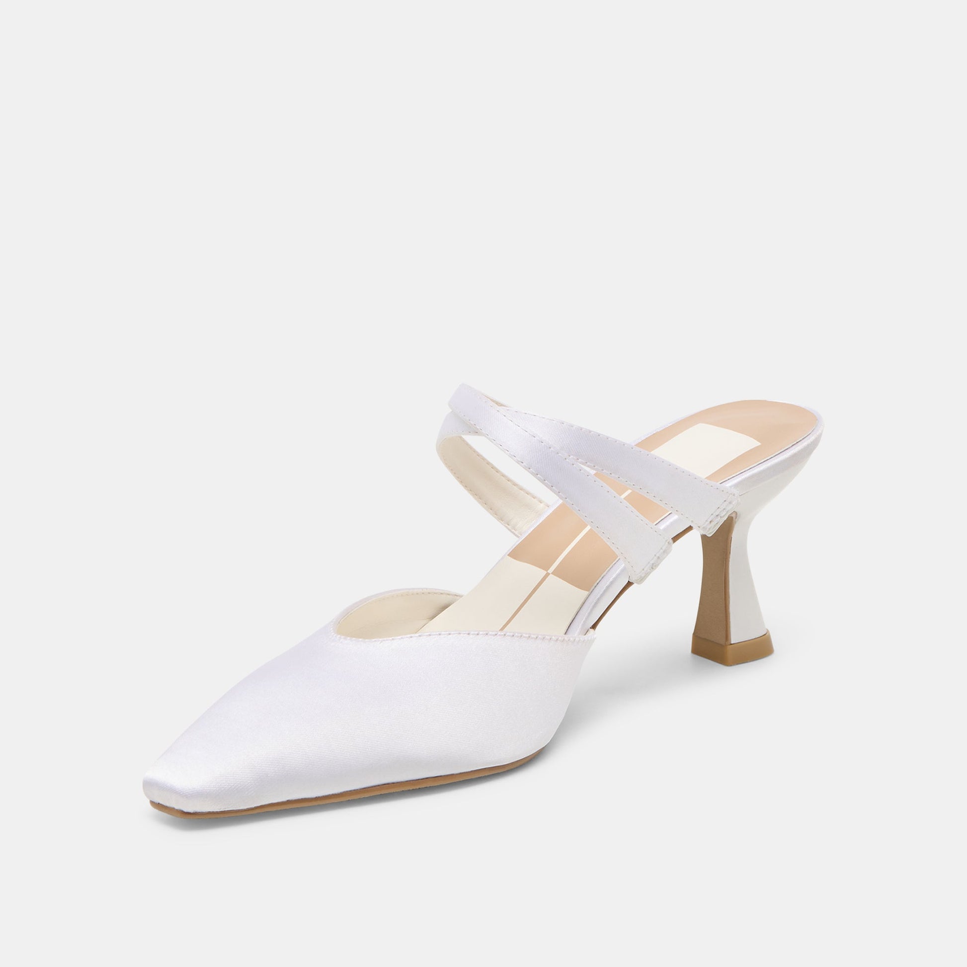 Dolce Vita Linore True White Satin Heels
