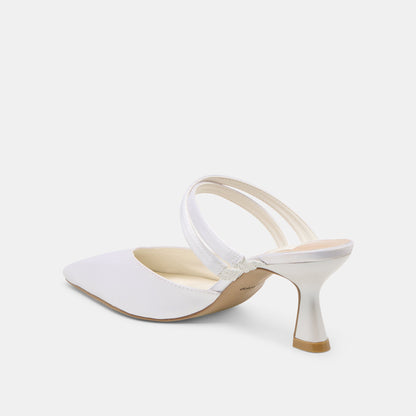 Dolce Vita Linore True White Satin Heels