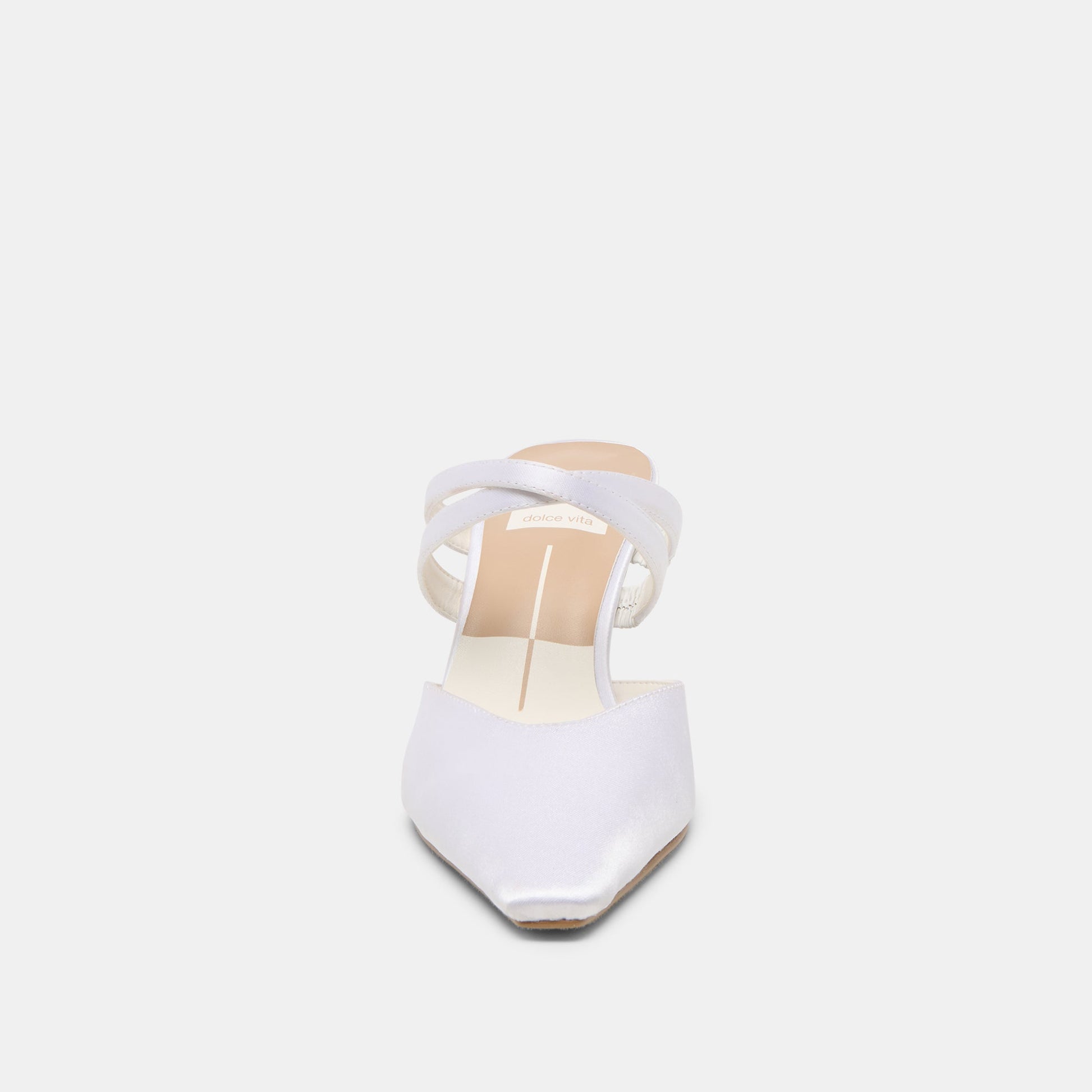 Dolce Vita Linore True White Satin Heels