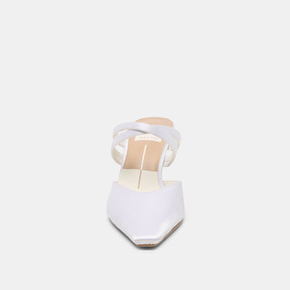 Dolce Vita Linore True White Satin Heels