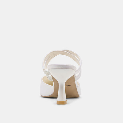Dolce Vita Linore True White Satin Heels