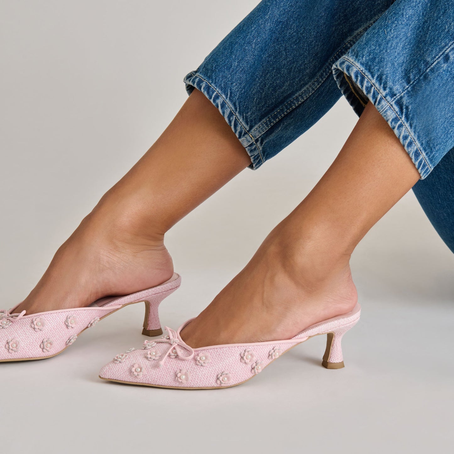 Dolce Vita Camilo X Byrdie Golf Pink Raffia Heels