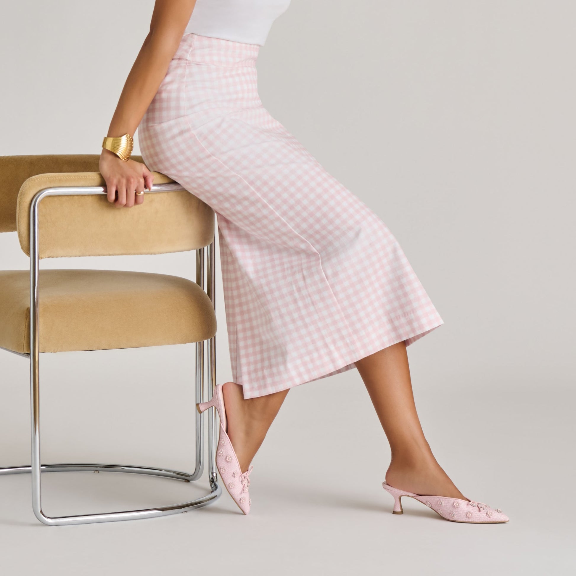 Dolce Vita Camilo X Byrdie Golf Pink Raffia Heels