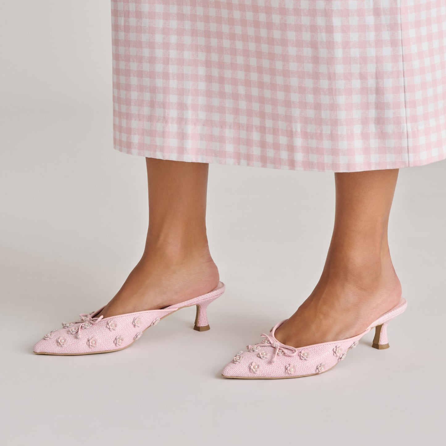 Dolce Vita Camilo X Byrdie Golf Pink Raffia Heels