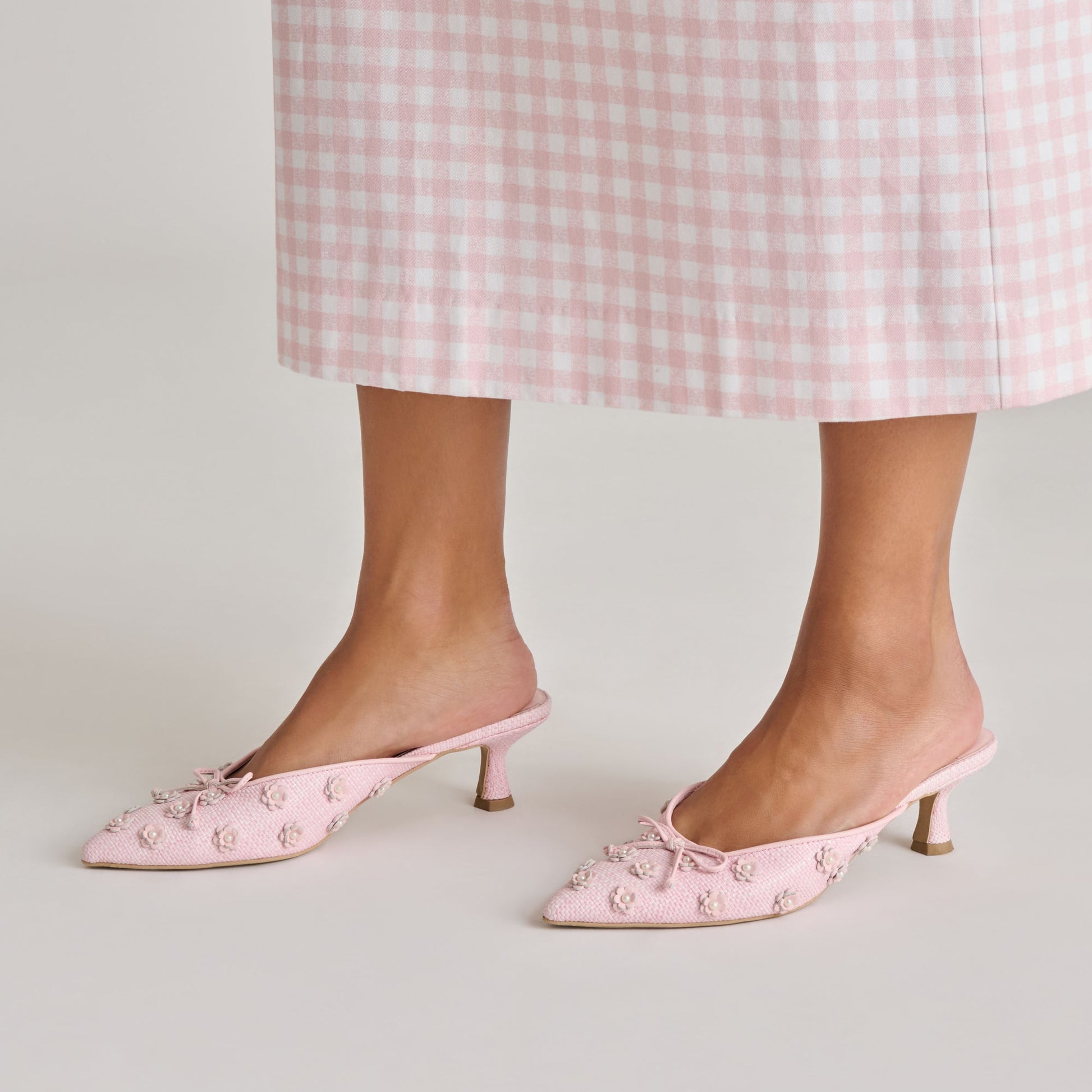 Dolce Vita Camilo X Byrdie Golf Pink Raffia Heels