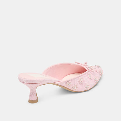 Dolce Vita Camilo X Byrdie Golf Pink Raffia Heels