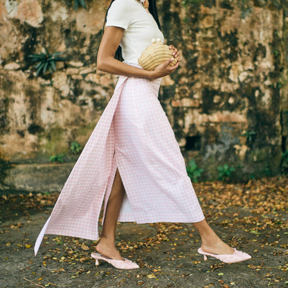 Dolce Vita Camilo X Byrdie Golf Pink Raffia Heels