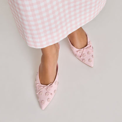 Dolce Vita Camilo X Byrdie Golf Pink Raffia Heels