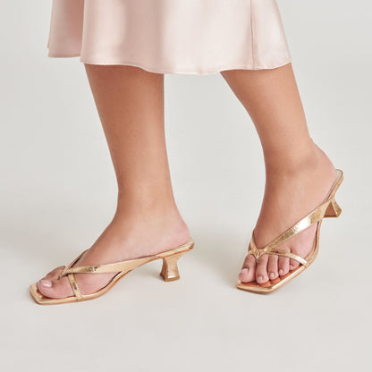Dolce Vita BREVEL HEELS GOLD DISTRESSED LEATHER