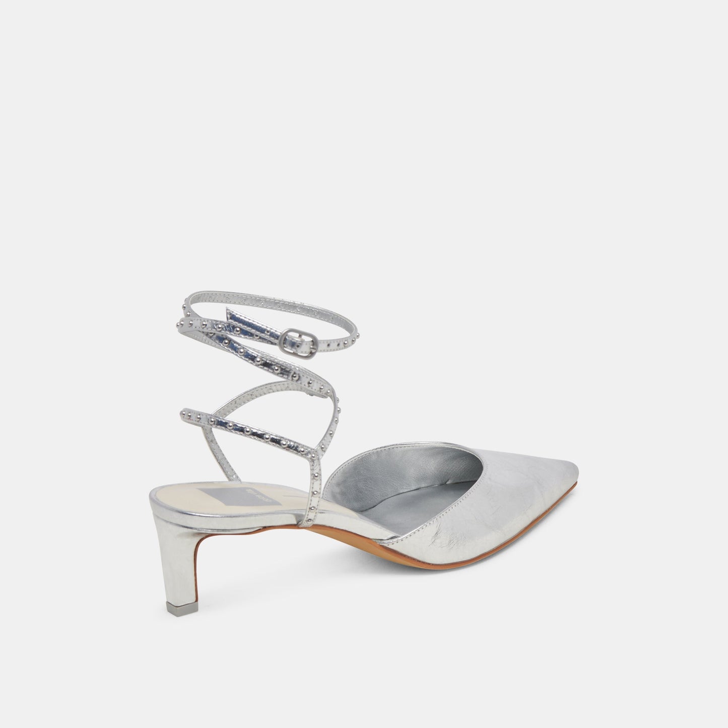 Dolce Vita LOKLYN STUD HEELS SILVER CRINKLE PATENT