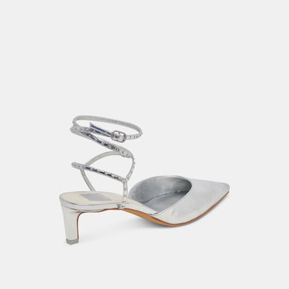 Dolce Vita LOKLYN STUD HEELS SILVER CRINKLE PATENT