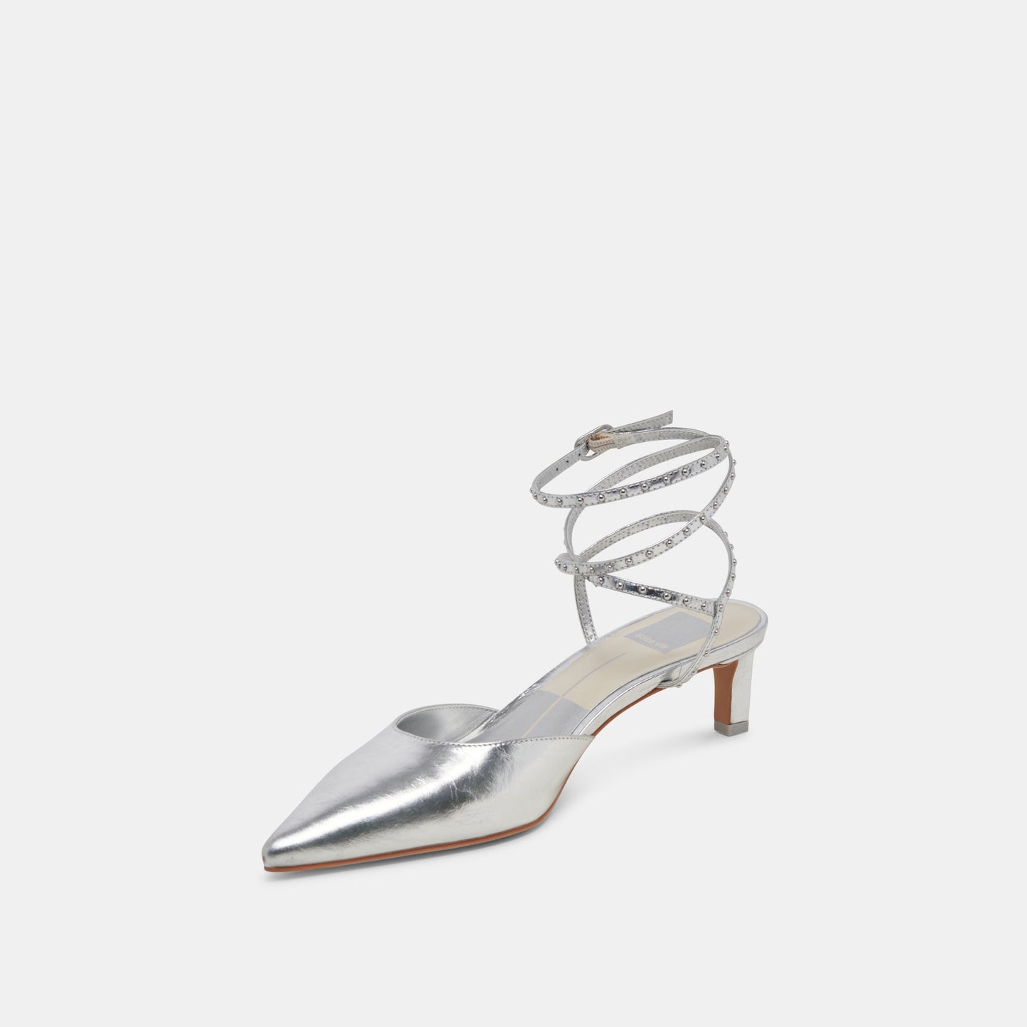 Dolce Vita LOKLYN STUD HEELS SILVER CRINKLE PATENT