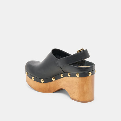 Dolce Vita Adelan Black Leather Clogs