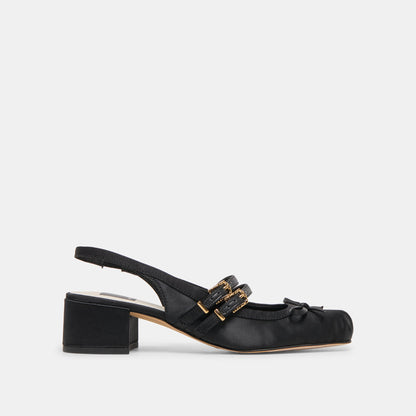 Dolce Vita Loris Onyx Satin Heels