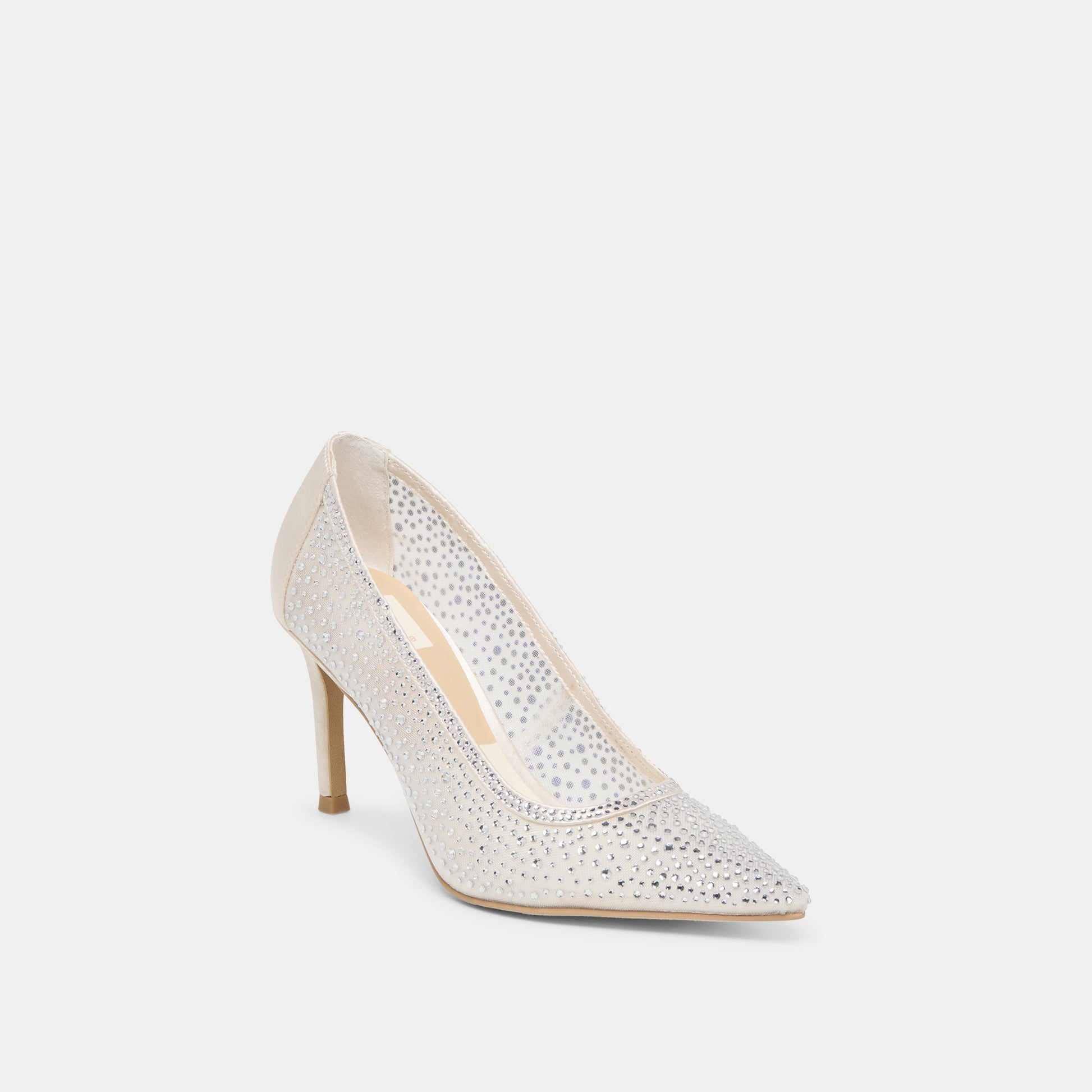 Dolce Vita Kashe Crystal White Mesh Heels