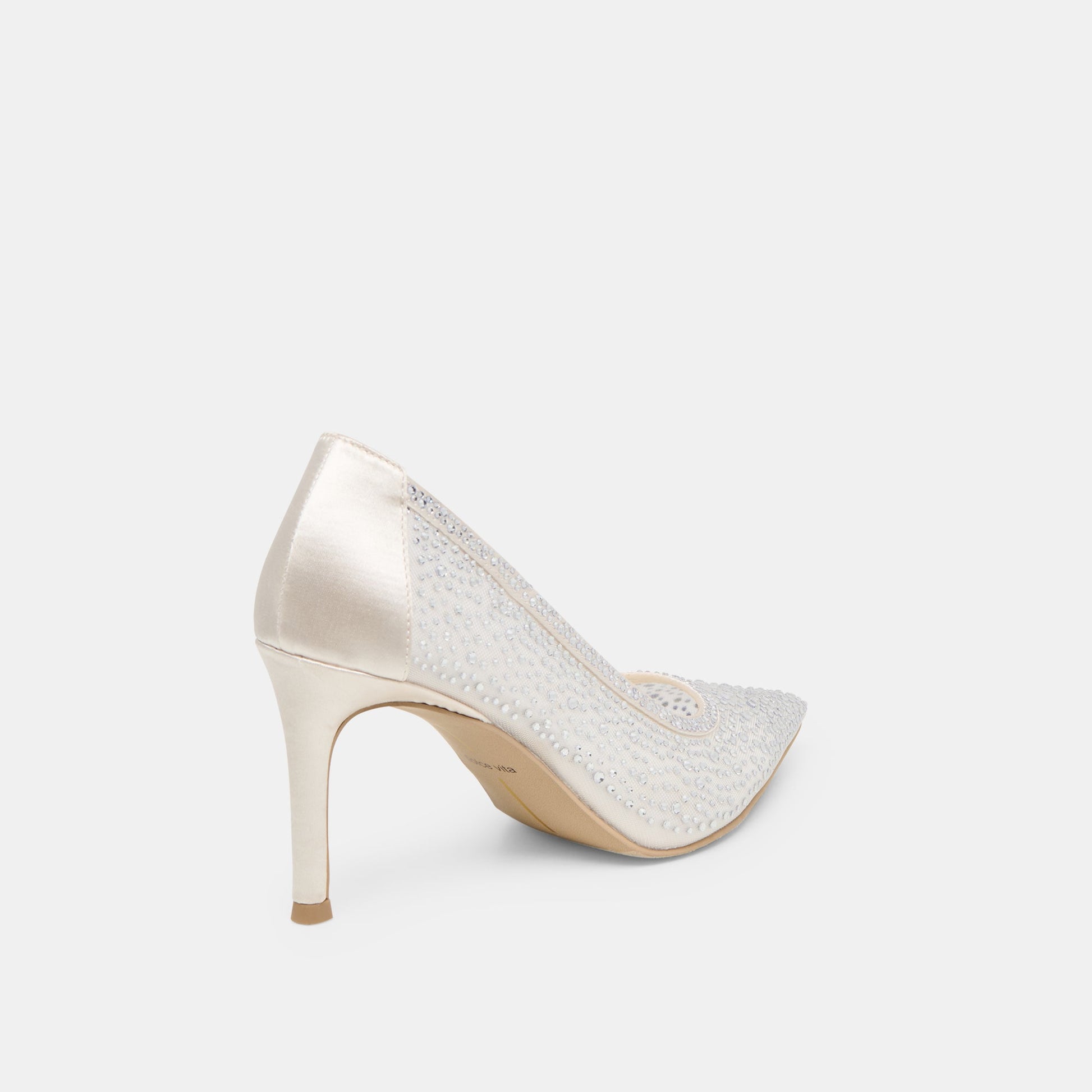 Dolce Vita Kashe Crystal White Mesh Heels