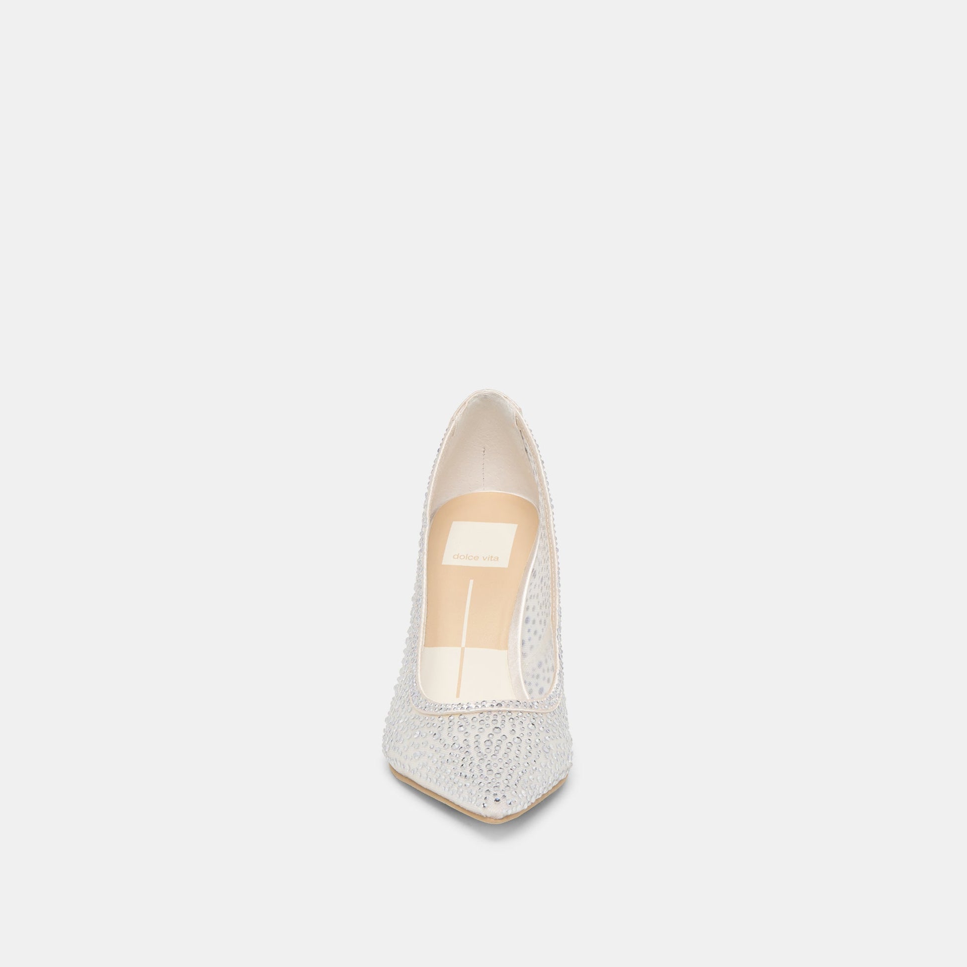 Dolce Vita Kashe Crystal White Mesh Heels
