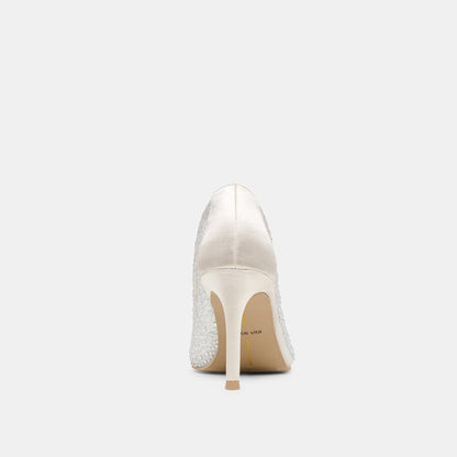 Dolce Vita Kashe Crystal White Mesh Heels