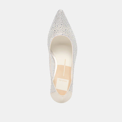 Dolce Vita Kashe Crystal White Mesh Heels