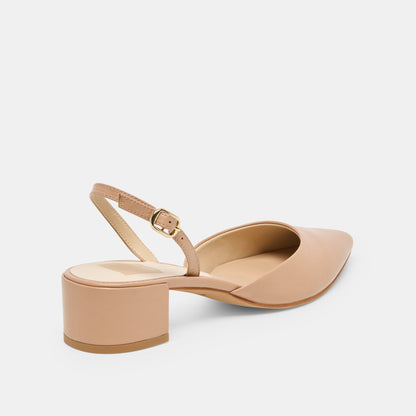 Dolce Vita Carel Lt Tan Crinkle Patent Leather Heels