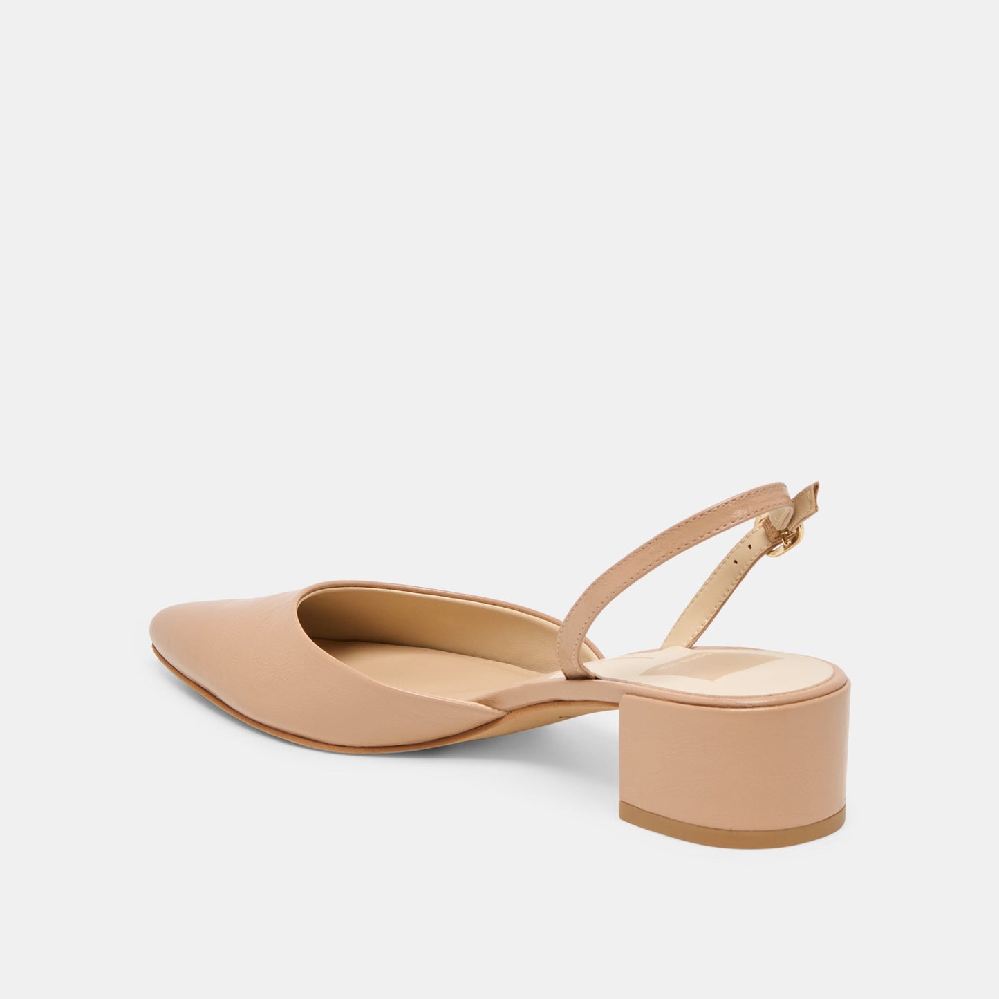 Dolce Vita Carel Lt Tan Crinkle Patent Leather Heels
