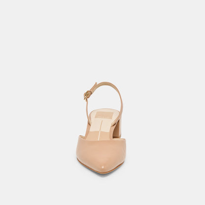 Dolce Vita Carel Lt Tan Crinkle Patent Leather Heels