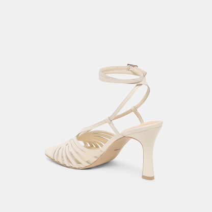 Dolce Vita Nivana Off White Crinkle Patent Heels