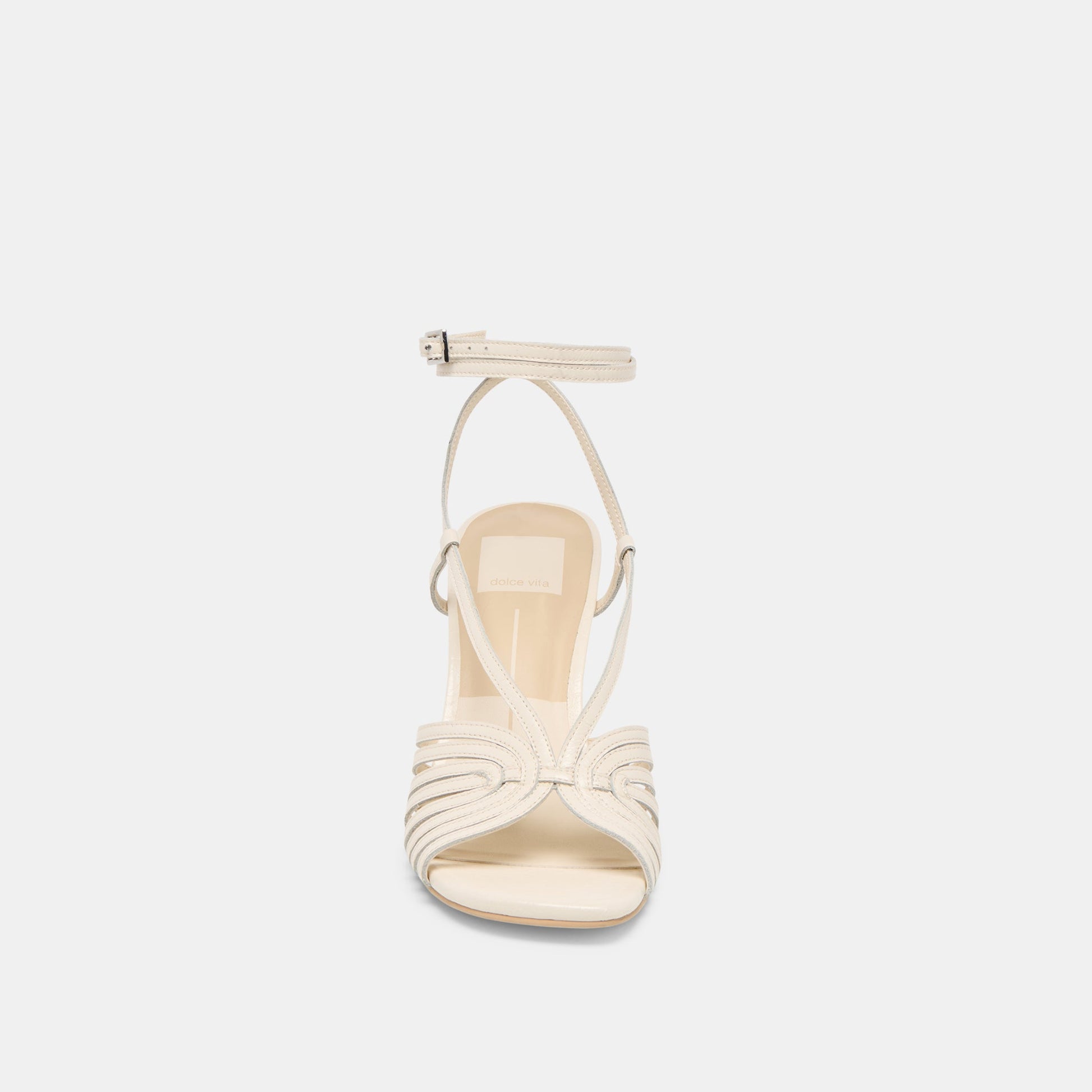 Dolce Vita Nivana Off White Crinkle Patent Heels